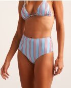 Braguita de bikini de cintura alta a rayas azules Comporta