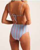 Braguita de bikini de cintura alta a rayas azules Comporta