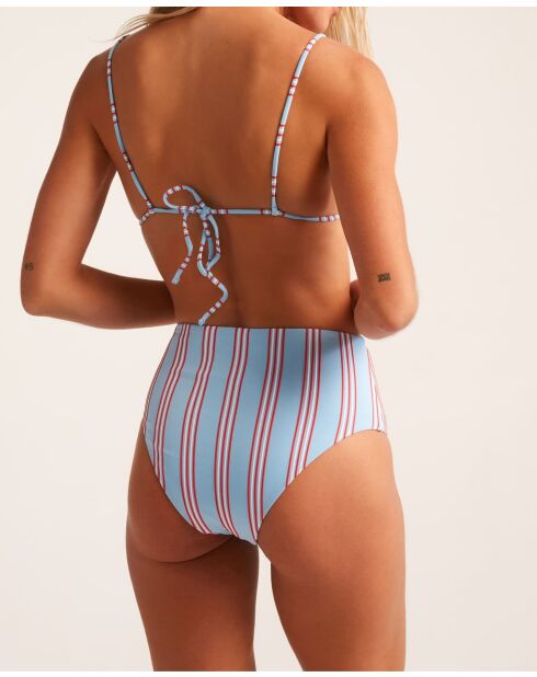Braguita de bikini de cintura alta a rayas azules Comporta
