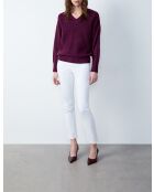 Maglione Gilda cassis con scollo a V