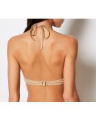 Idyllischer goldener klassischer Push-Up-BH mit Bügel und Schale