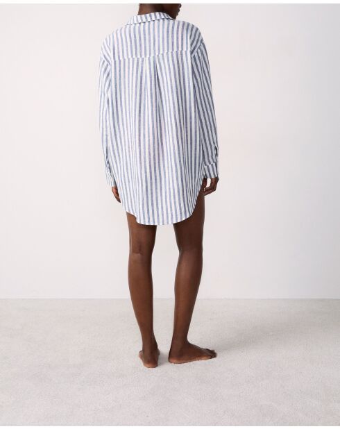 Adria b SPE blau-weiß gestreiftes Langarmhemd