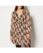 Abito lilla stampato multicolor