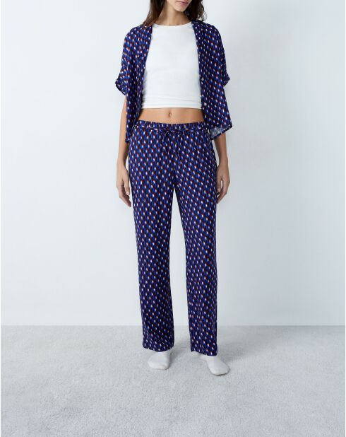 Pantaloni Beryl con stampa blu verde