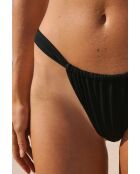 Schwarze brasilianische Bikinihose Luarca mit hohem Beinausschnitt