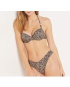 Idyllisch Braziliaans bikinibroekje met hoge pijpen en zwarte achtergrondprint