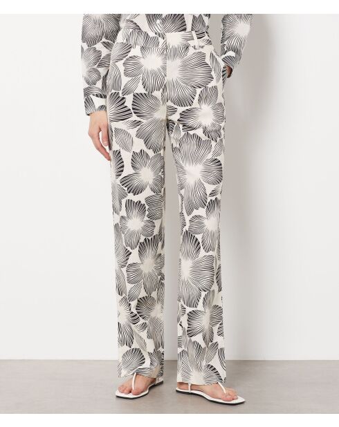 Pantaloni Ariane neri e bianchi stampati