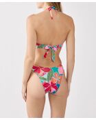 Tanga hibisco con estampado verde azulado