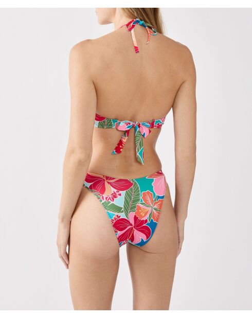 Hibiscus-string met blauwgroene print