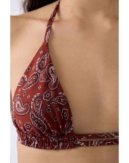 Charliz driehoekige bh zonder beugel en zonder schelp bedrukte baksteenachtergrond