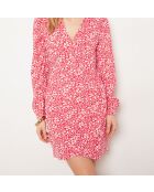 Toco jurk bedrukt met koraalkleurige achtergrond