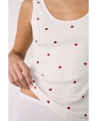 Chase ecrufarbenes Tanktop mit Herzmuster