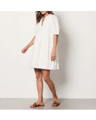 Hanael ecrufarbenes besticktes Kleid