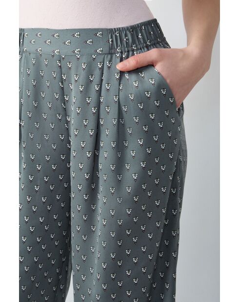 Rhett broek met groene achtergrondprint