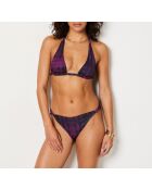 Soutien-gorge triangle sans armature et sans coque Hipster imprimé fond violet.