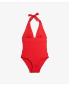 Costume da bagno intero rosso Sculpt senza ferretto senza scocca