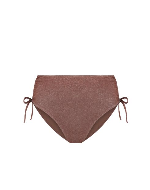 Bruin bikinibroekje met hoge taille en leeuwenkop