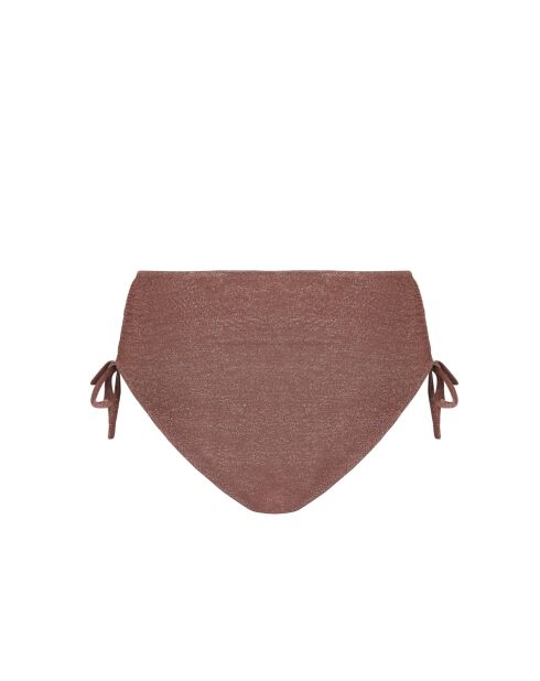 Bruin bikinibroekje met hoge taille en leeuwenkop