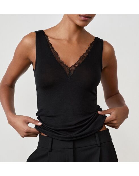 Warm Light Lace zwarte tanktop