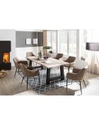 Table chêne massif à la chaux blanche - 180x77x90cm