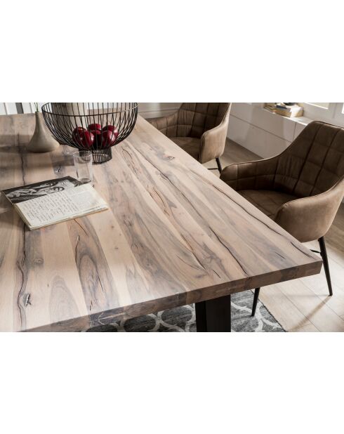 Table chêne massif à la chaux blanche - 180x77x90cm