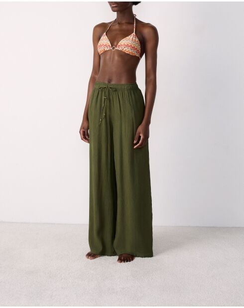 Guarita b kaki olijfkleurige rechte broek