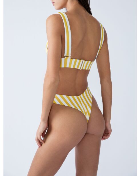 Braguita de bikini Caletto a rayas en amarillo soleado