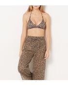 Idylle b broek met bruine achtergrondprint