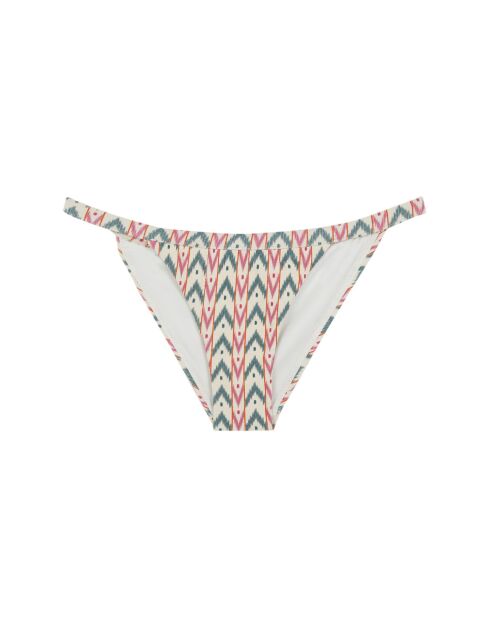 Klassiek bikinibroekje met ecru achtergrondprint