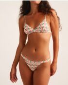Klassiek bikinibroekje met ecru achtergrondprint