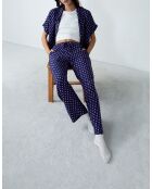 Pantaloni Beryl con stampa blu verde