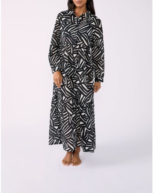 Abito a manica lunga Espelho b con stampa a fondo nero