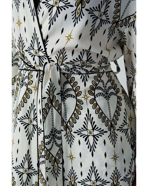 Negligé met nytro-print in wit