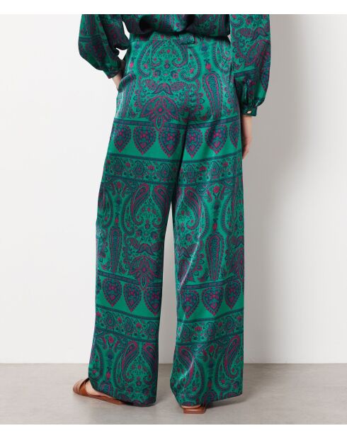 Voice-broek met groene achtergrondprint