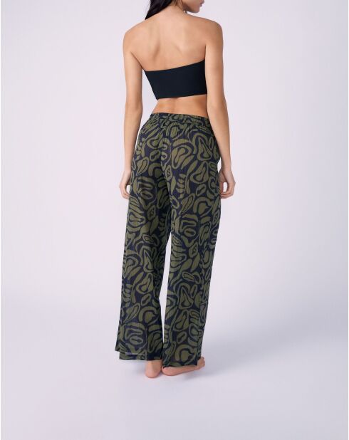 Pantaloni dritti Pipa b con stampa a fondo verde