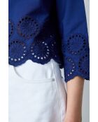 Navyblaues besticktes Hemd Victorine