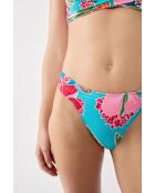 Tanga hibisco con estampado verde azulado