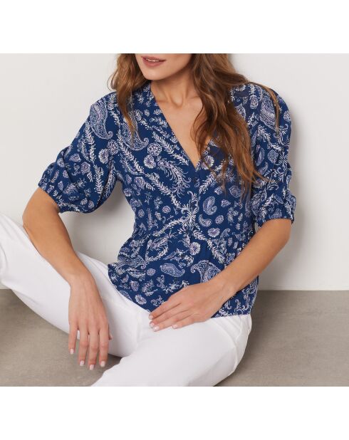 Sophie shirt met blauwe print