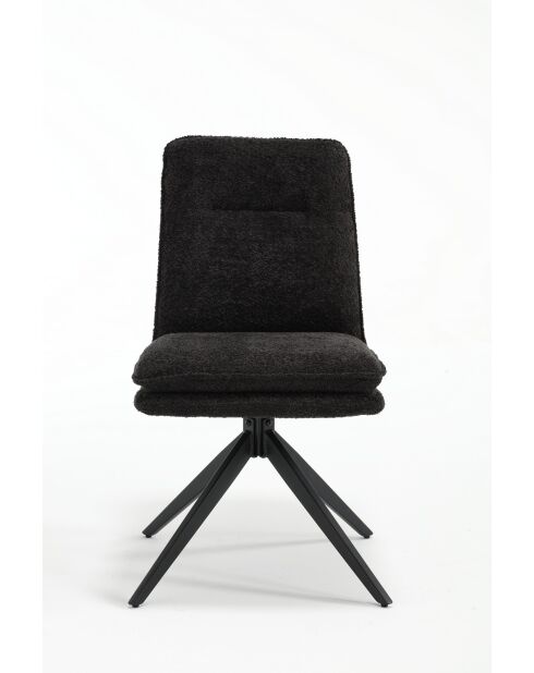 Lot de 2 chaises Valencia gris noir foncé - 51x92x68 cm