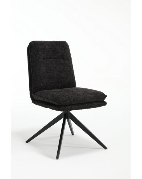 Lot de 2 chaises Valencia gris noir foncé - 51x92x68 cm