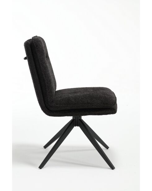 Lot de 2 chaises Valencia gris noir foncé - 51x92x68 cm