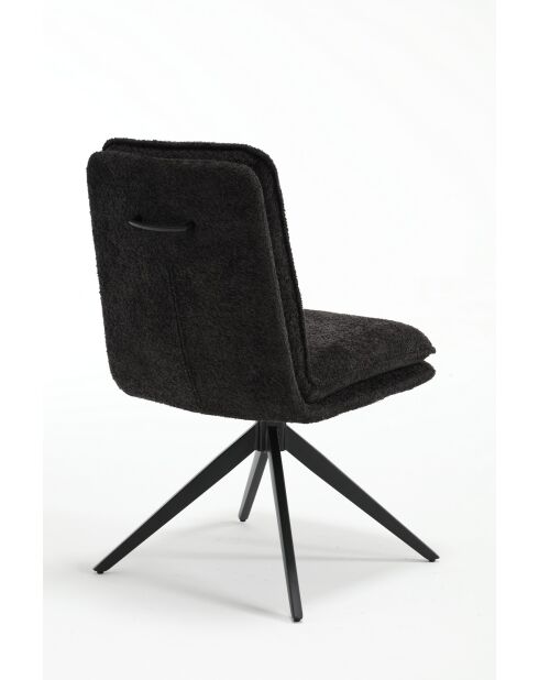 Lot de 2 chaises Valencia gris noir foncé - 51x92x68 cm