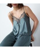 Caraco Fan petrolblauw/grijs