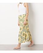 Gonna stampata San Valentino giallo brillante