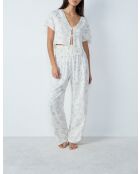 Reese blauwgroene broek met print