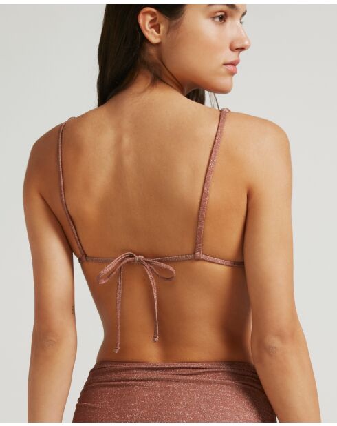 Top de bikini de hilo marrón Lion's Head