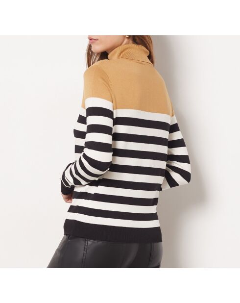 Criss ecru gestreepte trui met col