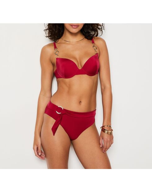 Baba Bikinihose mit hoher Taille, burgunderrot, granatrot