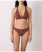 Charliz Bikinihose mit braunem Hintergrundprint