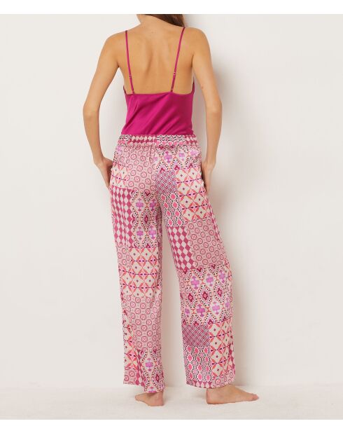 Delly blauwgroene broek met print